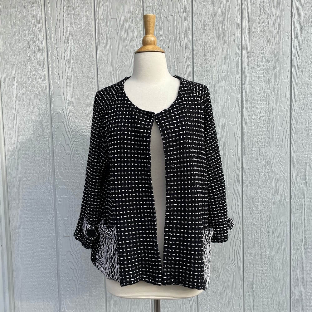 Moonlight Y & S Fashion M Artsy Black & White Top Cardigan Jacket